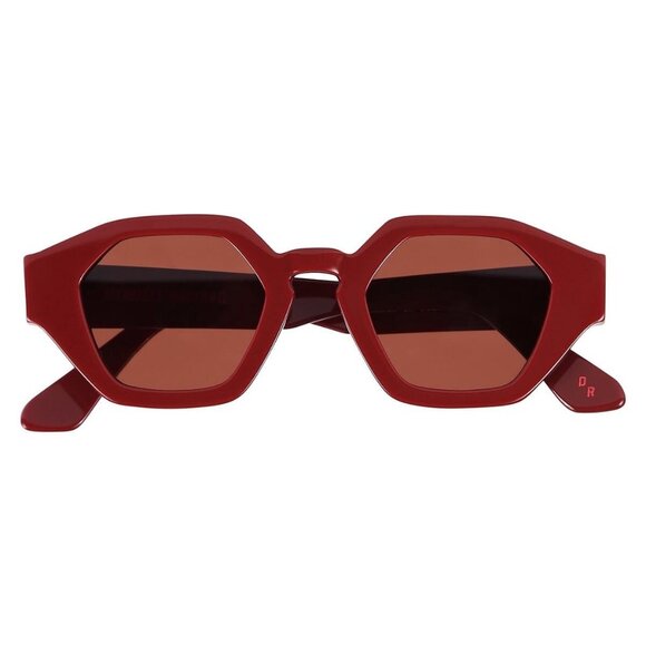 New DANIELLE RATTRAY Red Polarised Square Jean C03 Sunglasses Women - Picture 3 of 4